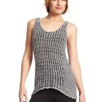Cabi Knit Tank Black White Speckled Tunic Top Sleeveless Knit • $15