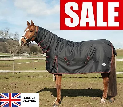 HEAVY WEIGHT TURNOUT Rug Rhinegold Aspen 350g Full Neck Waterproof Horse Rug • £55.65