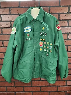 Vintage Girls Scout Patch Green Jacket Pla-Jac 40-M-42 Windbreaker Nylon Shell  • $28.99