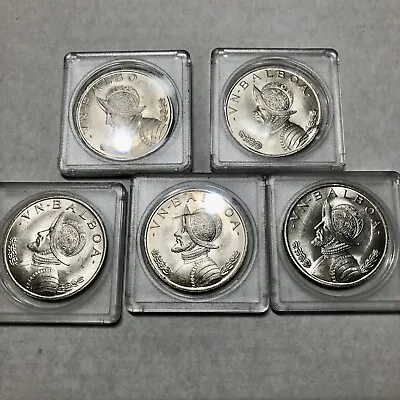 (5) 1966 Panama Vasco Nunez De Balboa Silver 1 Balboa Coins • $159.95
