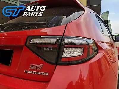 Black (Red Bar) LED Taillights Dynamic Signal For 08-13 Subaru Impreza WRX RS G3 • $699