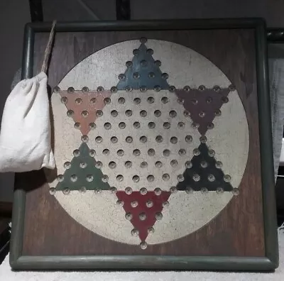 Vintage Wooden Chinese Checkers Game Wall Decor  15-1/4  X 15-1/4  • $25