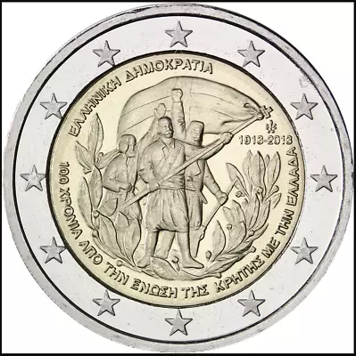 £6.99 • Buy Greece Coin 2€ Euro 2013 UNC Crete Union 1898-1913 Annexation State Greek