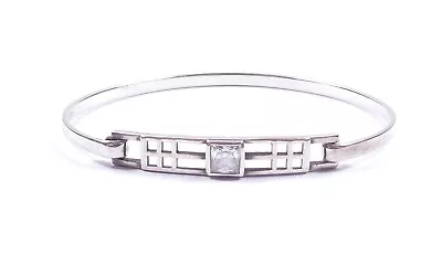 Kit Heath Bangle Bracelet 925 Sterling Silver Clear CZ Rennie Mackintosh Style  • £39.99