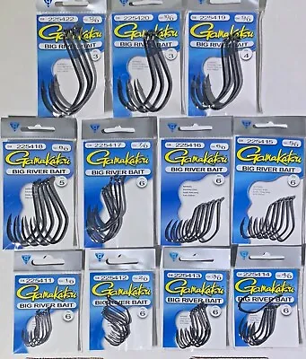 Gamakatsu Big River Bait Hook CatfishSalmon & Sturgeon Fishing Hook 1/0 - 12/0 • $9.95