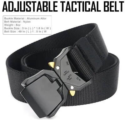 Military Belt For MEN Tactical Strap Waistband Belts Quick Release Buckle Black • $12.98