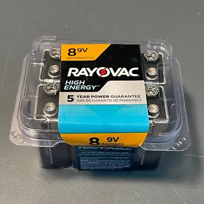 Rayovac 9v High Energy Alkaline Batteries X 8 Count Exp 02/25 New In Package • $14.75