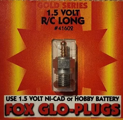 Fox Glo Plug Gold Series 1.5 Volt R/C Long #41602 • $29.99