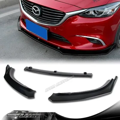 For 2014-2018 Mazda6 Mazda 6 Painted Black Front Bumper Body Kit Spoiler Lip 3PC • $46.49
