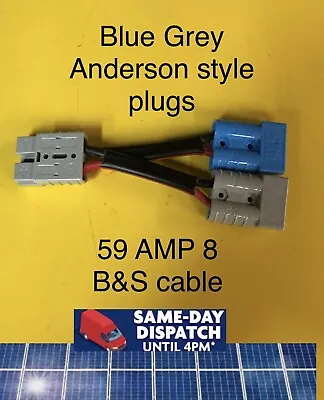 $26.32 • Buy Blue Anderson Style Plug 50 Amp Connector Double Y Adaptor 8mm Twin Auto Cable