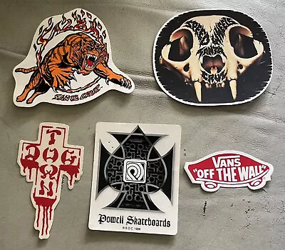 Lot Of 5 Vintage Skateboards Sticker Santa Cruz Powell Dog Town Vans • $9.99