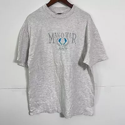 Vintage 90s Hanes Beefy Mens T-Shirt Size XL Grey Man-O-War Abaco Preshrunk • $29.88