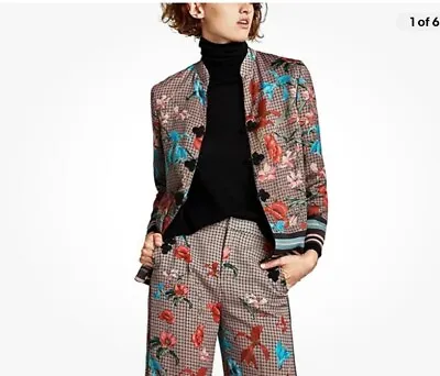 Zara Woman Floral Printed Kimono-Style Jacket Ecru Tan XS. E2/17 • $34.99