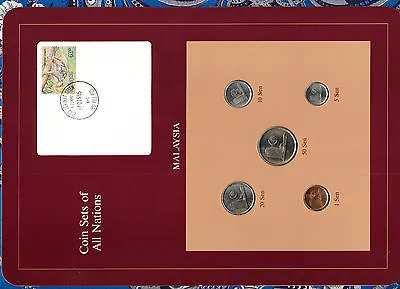 Coin Sets Of All Nations Malaysia W/card 1981-1984 UNC 50 Sen 1983 205 Sen 1982 • $17.32