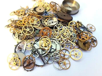 Antique Steampunk Watch Parts And Pieces - Gears Cogs Wheels Lot 30 Grams • $29.99