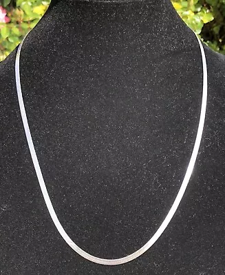 FMC Sterling Silver 24  Herringbone Necklace Chain 3.5mm Width Long 925 Italy • $24.99