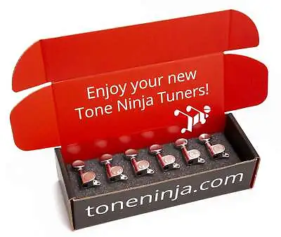 Genuine Tone Ninja Tuners 6 Inline Staggered Butterbean Button Chrome • $35.54