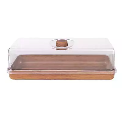 Mahogany Collection Rectangular Bread And Cake Tray With Cover 6.3  X 15.35  • $33.99