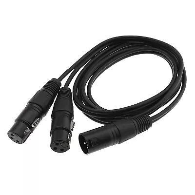 XLR Y-Splitter Cable 2 Female To 1 Male 1.5m Balanced Microphone Adaptor Core • £10.55