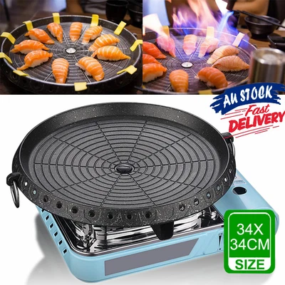 $33.95 • Buy BBQ Grill Plate Gas Stove Coating Korean Non Stick Portable Marble Pan