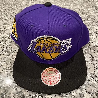 Purple Mitchell Ness Los Angeles Lakers Snapback Hat 2000 NBA Finals New Kobe • $27.99