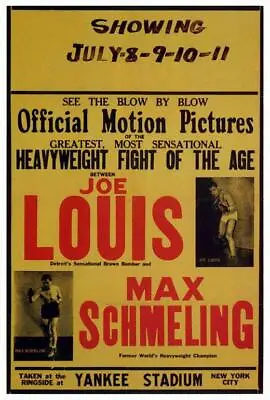 JOE LOUIS AND MAX SCHMELING Boxing POSTER 27 X 40 A • $24.95