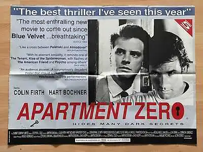 APARTMENT ZERO  1989  ORIGINAL UK QUAD POSTER  30x40   COLIN FIRTH • £20