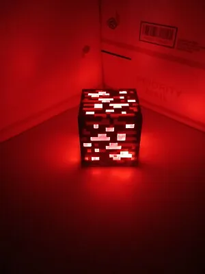 Minecraft ThinkGeek 2012 Redstone Ore Nightlight Touch Cube Light Tested Works • $11.05