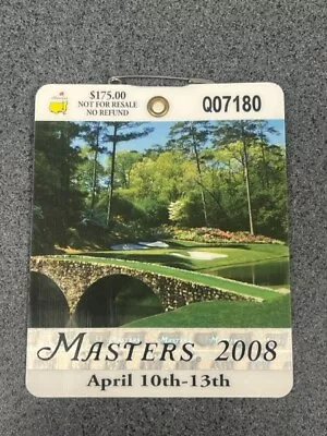 2008 UNSIGNED Masters Badge - Golf - Great Condition • $21