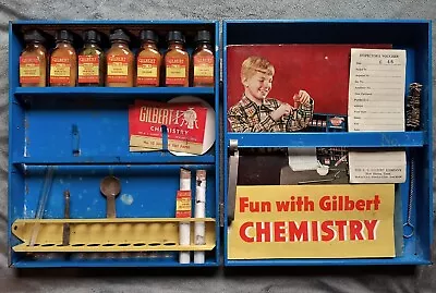 Vintage Gilbert Chemistry Outfit Set #2 Blue Steel Box & Parts 1946 • $59.99