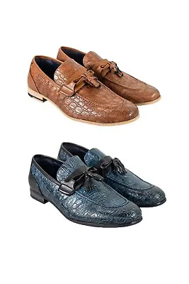 £14.99 • Buy Mens Brindisi Loafers Moccasins Slip On Crocodile Leather Dress Wedding Shoes