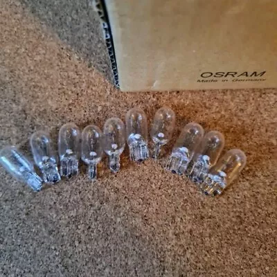 12 VOLT 12v T10 2w 509 OSRAM QUALITY WEDGEBASE CAR DASHBOARD BULB LAMP 10mm X 10 • £7.97