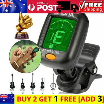 $9.97 • Buy Guitar LCD Clip On Chromatic Acoustic Electric Bass Ukulele Banjo Tuner Violin