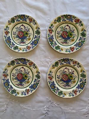 Vintage Mason's Strathmore England Flower Basket Ironstone China Salad Plates • $35