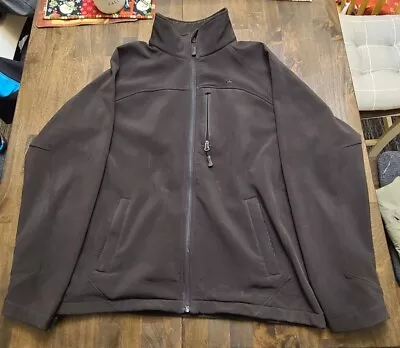 SNOZU PERFORMANCE Men Size L Black Full Zip Fleece Lined Soft Shell Jacket EUC • $15