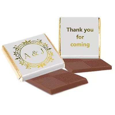 Personalised Wedding Chocolate  Favours Neapolitan Silver Or Gold Foil Initials • £11.95