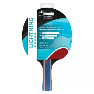 Formula Sports LIGHTNING Table Tennis Ping Pong Bat 5 Star Bat Top Energy Rubber • $21.50