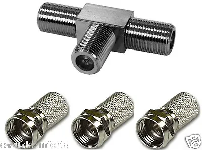 2 Way Coaxial Cable Splitter/combiner Kit For Tv Freeview Rf Satellite Broadband • £2.99