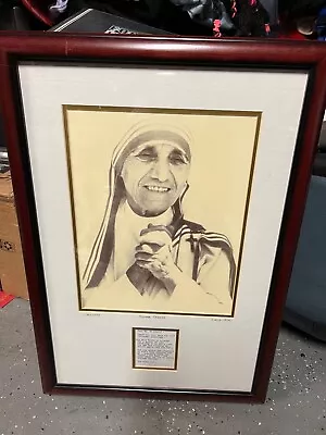 Vintage Mother Teresa Signed Autographed Framed Picture Typed Letter 1975 Art • $2499.99