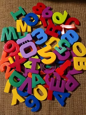 VTG Lot 77 Mixed Colors Sizes Plastic Magnetic Fridge Alphabet Letters Numbers • $13.95