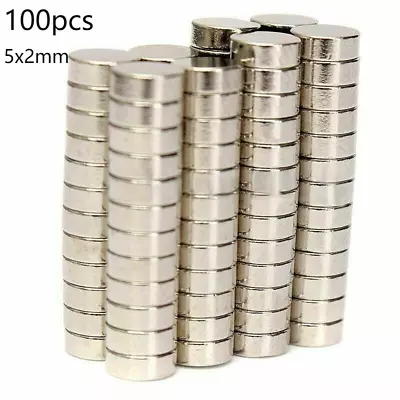 100pcs 5x2mm  Super Strong Round Fridge Magnet Rare Earth Neodymium Disc • $6.22