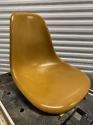 Vintage Herman Miller Eames Ochre Dark Fiberglass Chair Shell • $450