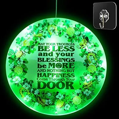 $32.68 • Buy  11 Inch St. Patrick's Day Window Lights Irish May Your Blessing Shamrock