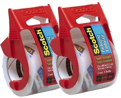 3M Scotch Shipping Packaging Tape W/Dispenser Heavy Duty 2 X22.2 Yds - 2 Rolls • $9.99