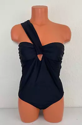 6 Shore Road Womens One Shoulder One Piece Swimsuit Black Size Medium • $39.99