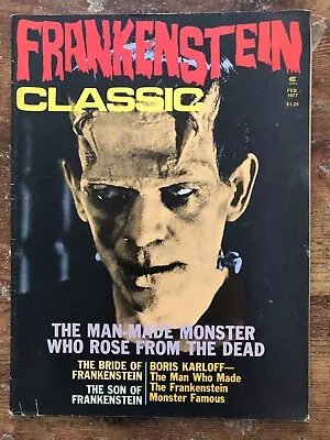 Vintage 1976 FRANKENSTEIN CLASSIC Magazine Man Mad Monster Who Rose From Dead • $19.99