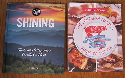 Lot 2 Cookbooks: Ole Smoky Moonshine Family +Southern Foodie's Guide To The Pig • $16.99