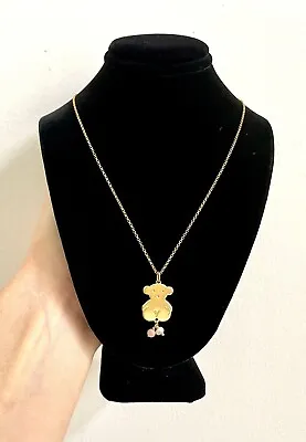 Tous Authentic Gold Vermeil Bear Pendant Necklace With Gemstones Original Box • $145