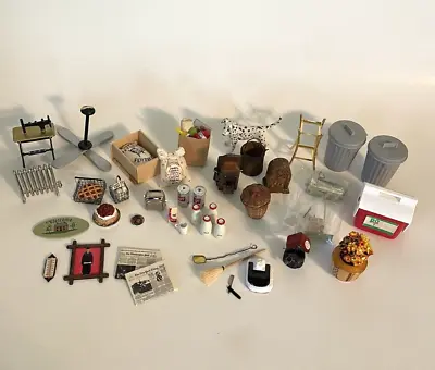 Lot Of 40 Vtg Dollhouse Miniature Accessories Food Phone Radio Trash & More • $31.99