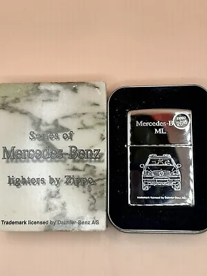 Vintage 1998 Mercedes Benz ML-Class High Polish Chrome Zippo Lighter NEW In Box • $99.95